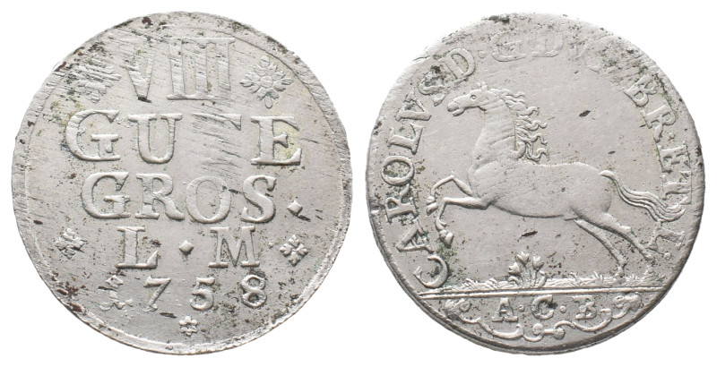 Braunschweig Wolfenbüttel, Karl I. 1735-1780, 8 Gute Groschen 1758, Braunschweig...