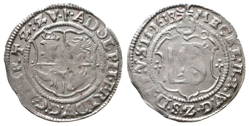 Mecklenburg Schwerin, Adolf Friedrich I. 1610-1658, Doppelschilling 1613, Gadebu...