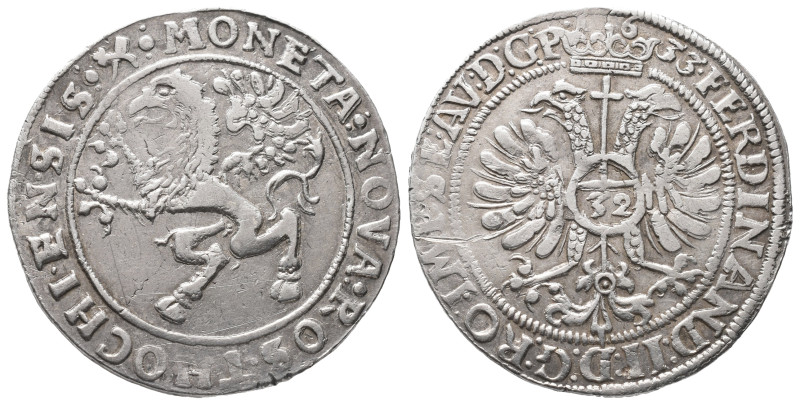 Rostock, Stadt, Reichstaler (32 Schilling) 1633, mit Titel Ferdinands II. 28,81 ...