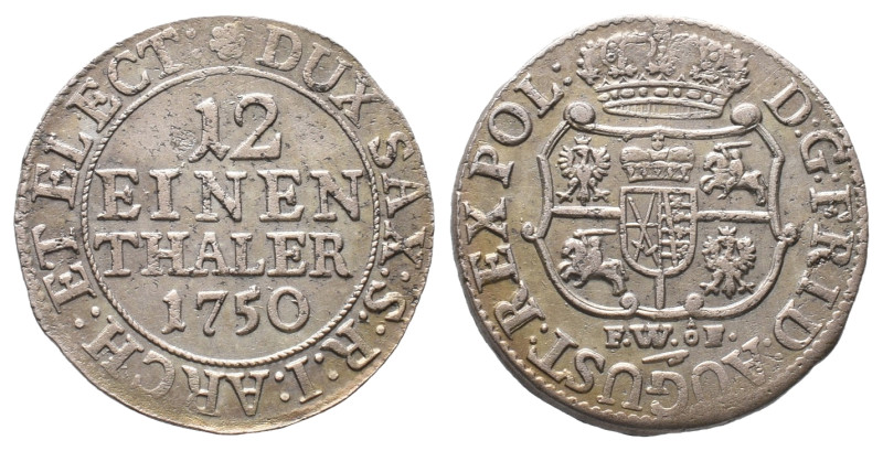 Sachsen, Friedrich August II. 1733-1763, König von Polen, 1/12 Taler 1750, Dresd...