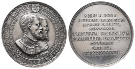 Sachsen, Friedrich August II. 1836-1854, Silbermedaille 1843, von K. R. Krüger, auf das 300-jährige Bestehen der königlich-sächsischen Fürsten- und La...