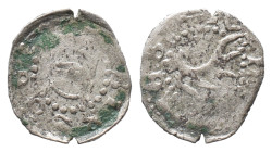 Schlesien Sorau, Johann von Bieberstein 1340-1424, Pfennig. 0,42 g. +IOHANNES Hirschstange // +BEBIRSTEIN Großes S. Posern Klett 805, Slg. Bahrfeldt 1...