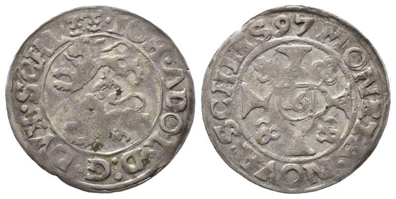 Schleswig Holstein Gottorp, Johann Adolf 1590-1616, Doppelschilling (1/16 Taler)...