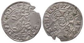 Schleswig Holstein Gottorp, Johann Adolf 1590-1616, Doppelschilling (1/16 Taler) 1597. 2,61 g. Kl. Randausbruch, Kratzer, sehr schön-vorzüglich