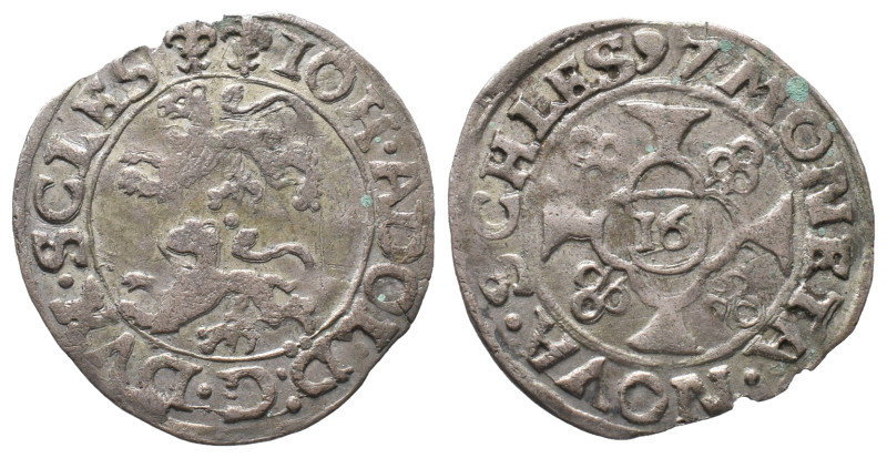 Schleswig Holstein Gottorp, Johann Adolf 1590-1616, Doppelschilling (1/16 Taler)...