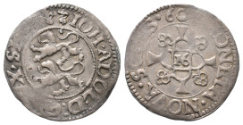 Schleswig Holstein Gottorp, Johann Adolf 1590-1616, Doppelschilling (1/16 Taler) 1600. 2,93 g. Leichte Prägeschwäche, sehr schön-vorzüglich