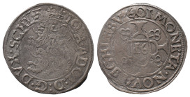 Schleswig Holstein Gottorp, Johann Adolf 1590-1616, Doppelschilling (1/16 Taler) 1601. 2,66 g. Leichte Prägeschwäche, sehr schön