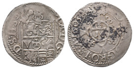 Schleswig Holstein Gottorp, Johann Adolf 1590-1616, Doppelschilling (1/16 Taler) 1603. 2,52 g. Min. Belag, sehr schön