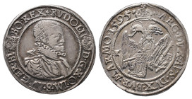 Römisch Deutsches Reich, Rudolf II. 1576-1612, 1/4 Taler 1595, Kremnitz. 7,03 g. Husz. 1046. Sehr selten. Hübsche Patina, sehr schön-vorzüglich