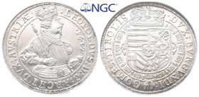 Römisch Deutsches Reich, Leopold V. 1619-1632, Reichstaler 1632, Hall. Dav. 3338. Sehr selten in dieser Erhaltung. Stempelglanz. Im NGC Plastikholder ...