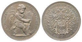 Römisch Deutsches Reich / Haus Habsburg, Franz Joseph I. 1848-1916, Silbermedaille 1883, von F. Leisek, auf den Besuch des Hauptmünzamtes anläßlich de...