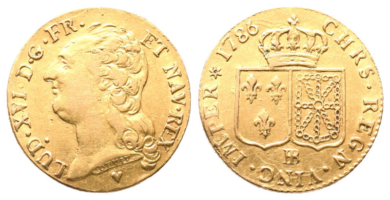 Frankreich, Louis XVI. 1774-1793, Louis d'or 1786, Straßburg. 7,16 g. Duplessy 1...