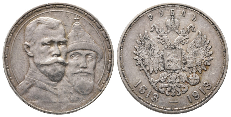 Russland, Nikolaus II. 1894-1917, Rubel 1913, St. Petersburg, auf die 300-Jahrfe...