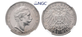 Preussen, Wilhelm II. 1888-1918, 2 Mark 1911. J. 102. Feine Kratzer, polierte Platte. Im NGC Plastikholder mit der Bewertung PF 62 (5781415-020)