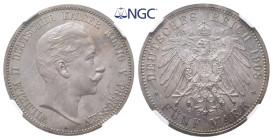 Preussen, Wilhelm II. 1888-1918, 5 Mark 1908. J. 104. Prachtexemplar. Polierte Platte. Im NGC Plastikholder mit der Bewertung PF 65 (5783265-017)