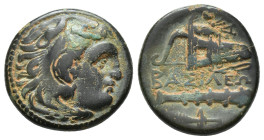 Macedonian Kingdom. Alexander III the Great. 336-323 B.C. AE 20 (19.8 mm, 5.7 g). Uncertain mint in Western Asia Minor, ca. 323-310 B.C. Head of Alexa...