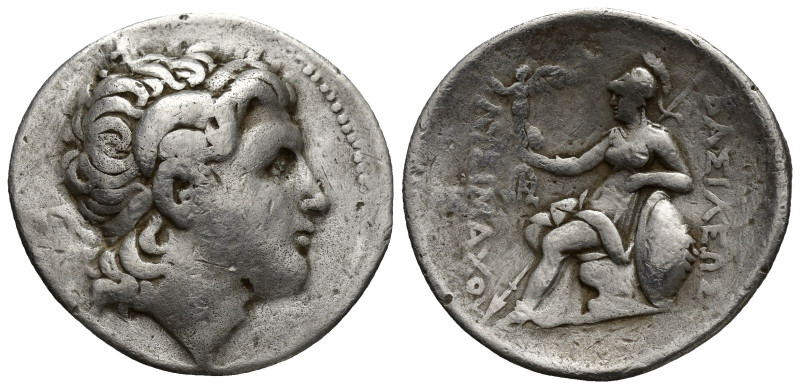 Lysimachos AR Tetradrachm. Sardes mint, 297-281 BC. (31.9mm, 16.6mm) Diademed he...
