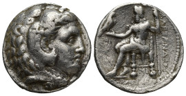 Alexander III the Great (336-323 BC). AR tetradrachm (26mm, 16.3 g). Babylon, ca. 315-211 BC. Head of Heracles right, wearing lion's skin headdress / ...