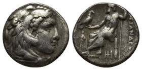 KINGS of MACEDON. Alexander III 'the Great'. 336-323 BC. AR Drachm (16.6mm, 4.4 g). Abydos mint. Lifetime issue, struck circa 325-323 BC. Head of Hera...