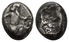 PERSIA, Achaemenid Empire. Time of Xerxes II to Artaxerxes II. Circa 420-375 BC. AR Siglos (12mm, 5.5 g). Persian king or hero in kneeling-running sta...