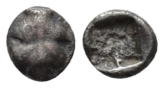 Greek Rhodos, Kamiros AR Obol. Circa 500-460 BC. 0.4g 6.6mm Fig leaf / Rough inc...