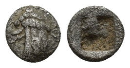 IONIA, Teos?. Circa 460-420 BC. AR Tetartemorion (0.2 g 6.4mm). Griffin’s head? right / Quadripartite incuse square.