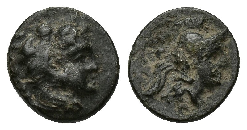 Mysia, Pergamon, c. 310-282 BC. Æ (9.8mm, 1.1g). Head of Herakles r., wearing li...