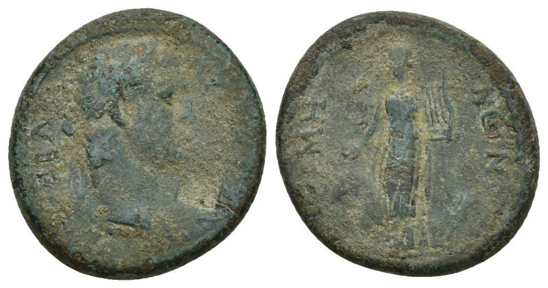 MYSIA, Germe. Titus. AD 79-81. Æ (19.6mm, 4.8 g). Laureate head right / Apollo s...