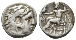 MACEDONIAN KINGDOM. Alexander III the Great (336-323 BC). AR drachm (17.3mm, 4.1g). Posthumous issue of Abydus, ca. 310-297 BC. Head of Heracles right...
