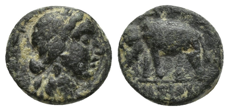 Seleukid Kingdom. Antiochos III. 223-187 B.C. AE (12.3mm, 2 g). Antioch mint. La...