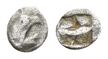 Ionia, Teos, late 6th-early 5th century BC. AR Hemitartemorion (5.1mm, 0.1g). He...