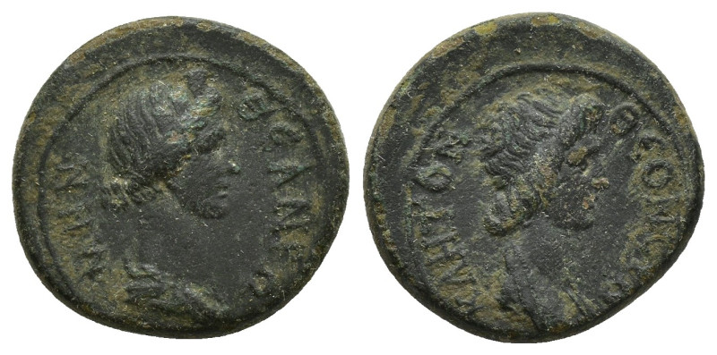 Mysia. Pergamon circa AD 27-138. Bronze Æ (17mm, 3,8 g). ΘEAN ΡΩMHN, draped bust...