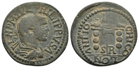 Pisidia, Antiochia. Philip I. A.D. 244-249. AE (25mm, 10.8 g). Struck ca. A.D. 245-7. IMP M IVL PHILIPPVS A, radiate, draped and cuirassed bust of Phi...