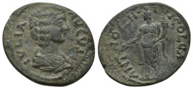 Pisidia, Antiochia. Julia Domna (Augusta, 193-217) AE (22mm, 6.1 g) IVLIA AVGVSTA - draped bust of Julia Domna right
Rev: ANTIOCH GEN COL C, Genius, k...