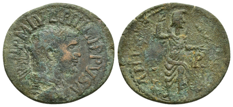 PISIDIA, Antiochia. Philip I. AD 244-249. Æ (27mm, 7.6 g). Radiate, draped, and ...