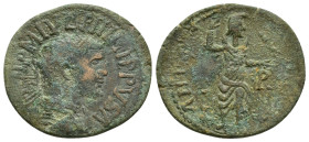 PISIDIA, Antiochia. Philip I. AD 244-249. Æ (27mm, 7.6 g). Radiate, draped, and cuirassed bust right / Mên standing right, holding scepter and crownin...