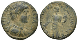 PISIDIA. Antiochia. Geta (209-212). Ae. (21mm, 5.2 g) Obv: P SEPTIMIOZ GETA. Laureate, draped and cuirassed bust right. Rev: ANTIOCH FORTVNA COLONIAE....