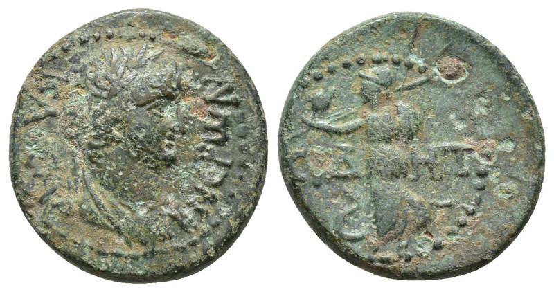 PAMPHYLIA. Side. Nero (54-68). Ae. (19mm, 4.5 g) Obv: NEPWN KAICAP. Draped bust ...