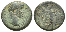 PHRYGIA. Apameia. Nero, 54-68. (Bronze, 18.6mm, 5.2 g), struck under the magistrate M. Vettius Nigrus. ΝΕΡΩΝ ΣΕΒΑΣΤΟΣ Bare head of Nero to right. Rev....