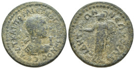 PAMPHYLIA, Side. Valerian II. Caesar, AD 256-258. Æ 10 Assaria (29mm, 19.1 g). Bareheaded, draped, and cuirassed bust right; [I (mark of value)] befor...