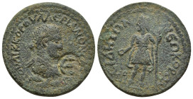 Pamphylia, Side. Valerian II, as Caesar, Æ (30mm, 17.1 g), AD 256-258. Laureate, draped and cuirassed bust r.; c/m: E / Apollo standing facing, head l...