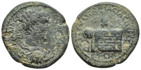 Pontos. Amaseia. Septimius Severus AD 193-211. Bronze Æ (29mm, 16.7 g). [AV KAI Λ C]EΠ CEOYPOC [ΠEP CEB], draped, cuirassed and laureate bust right / ...