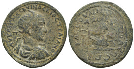 CILICIA, Tarsus. Trajan Decius. AD 249-251. Æ (35mm, 22.9 g). Radiate, draped, and cuirassed bust right / Lion attacking bull right.