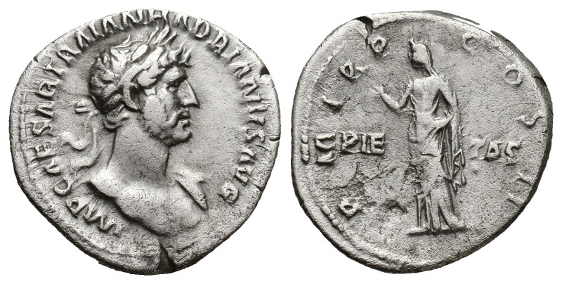 HADRIAN (117-183). Denarius. Rome. (19mm, 3.5 g) Obv: IMP CAESAR TRAIAN HADRIANV...