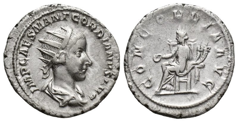 Gordian III, 238 - 244 AD Silver Antoninianus, Rome Mint, (21mm, 4.9 g) Obverse:...