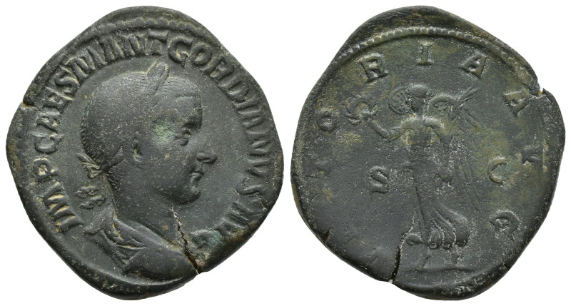 Gordian III Æ Sestertius. (29mm, 21.2 g) Rome, AD 238-239. IMP CAES M ANT GORDIA...