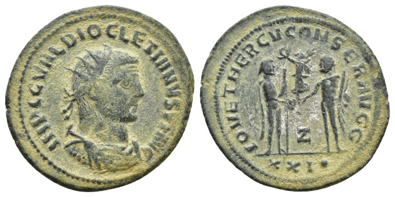 Diocletian AD 284-305. 2nd officina, AD 284. Antioch Antoninianus Æ silvered (22...