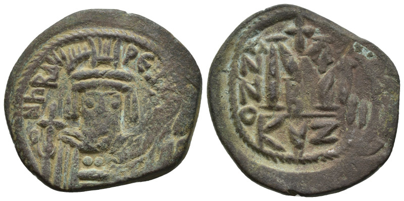 Heraclius AD 610-641. Dated RY 2=AD 611/12. Cyzicus. 2nd officina Follis Æ (28mm...