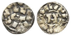 Middle age Italy. Lucca. Henry II AD 1004-1024. Denier BI 0.9g 15.2mm