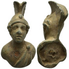 Roman Appliqué of helmetet male bust 52mm, 53.8 g